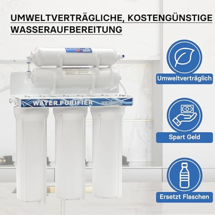 Naturewater NW-PR305 5 Stufen Wasserfilter, 5 µ, PP Kartusche, Untertischfilter Wandhalterung, Filterschlüssel, Sedimentfilter Aktivkohle, Wasserhahn, 2,5m Schlauch, Kurzdreiwegeventil, Kugelhahn – Bild 7