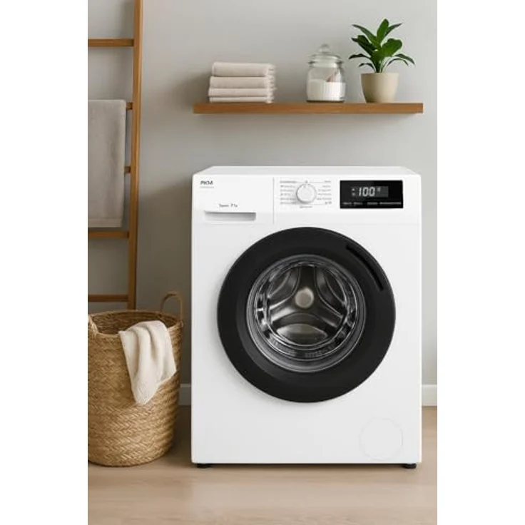PKM WA7-ES1415E Waschmaschine, 7 kg, Energieeffizienzklasse A, Weiß, 15 Programme mit Dampffunktion – Bild 2