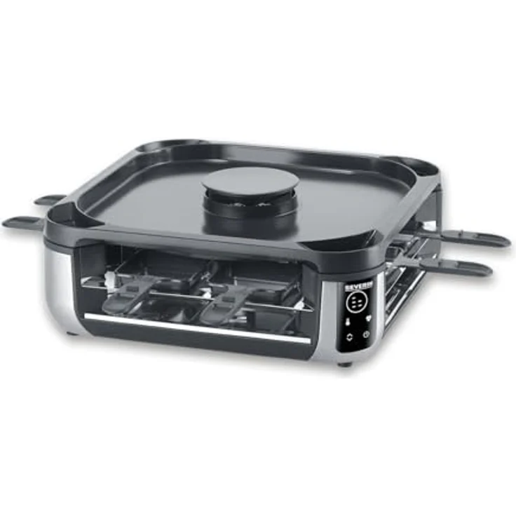 Severin Raclette RG 2379, 1900 W, Schwarz / Silber, mit austauschbarem Aktivkohlefilter und Digital-Display – Bild 4