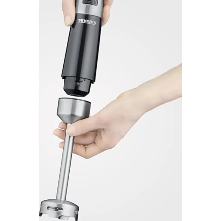 Severin 3771 Stabmixer, 600W, Mixstab mit stufenloser Geschwindigkeitseinstellung, abnehmbarer Pürierstab, Edelstahl (gebürstet), Schwarz – Bild 5