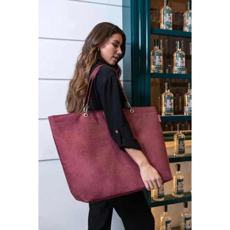 Reisenthel Einkaufstasche shopper XL, großer Einkaufsbeutel mit abnehmbaren Henkeln und Handytasche, braun – Bild 9