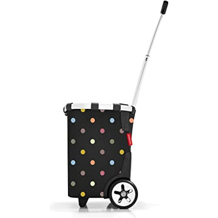 reisenthel carrycruiser  Tragbarer Einkaufstrolley mit stabilem schwarzen Aluminiumrahmen, Schultergurt und herausnehmbarer Netz-Innentasche  Aus wasserabweisendem Material, Farbe:dots – Bild 5