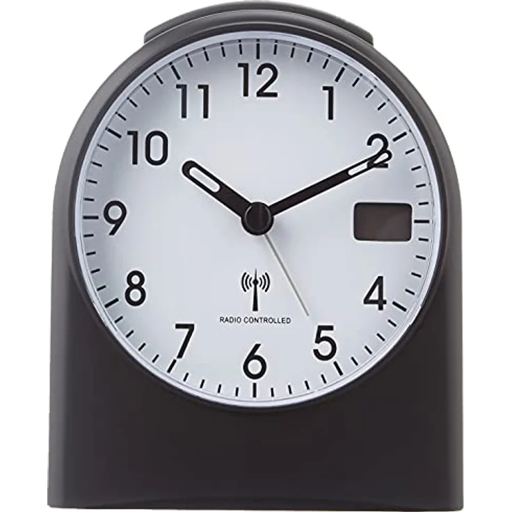 TFA Dostmann Analoger Funk-Wecker, 98.1040.01, mit digitaler Sekundenanzeige, Funkuhr, mit Hintergrundbeleuchtung, schwarz/weiß, Kunststoff, Schwarzweiß, L105 x B64 x H152 mm,L 96 x B 55 x H 116 mm – Bild 2