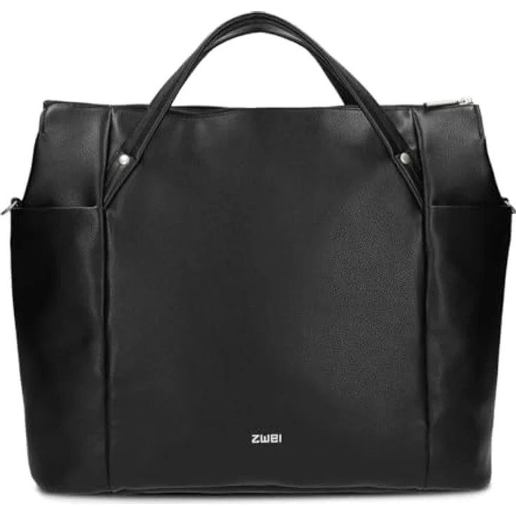 ZWEI Handtasche Pia PI160, Shopper aus genarbtem Kunstleder, elegant und praktisch, schwarz, 49 x 16 x 36 cm – Bild 2