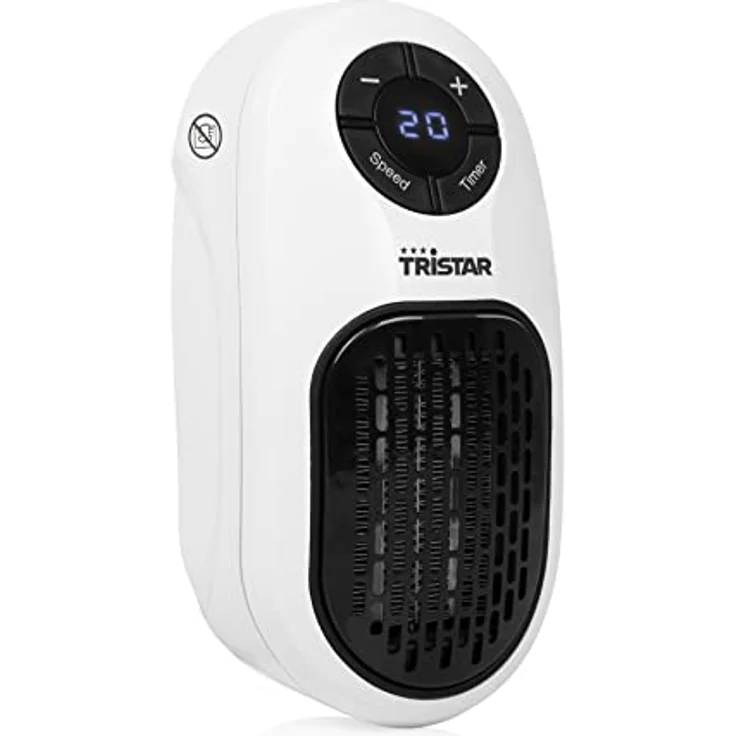 Tristar Steckerheizung - 400 Watt, 2 wählbare Geschwindigkeitsstufen, PTC Keramik, 12 Stunden Timerfunktion, KA-5084, Heizlüfter – Bild 2