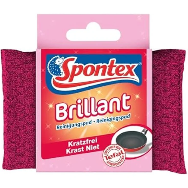 Spontex Brillant - Reinigungspad für empfindliche Oberflächen, kratzfrei und extrem lange haltbar, farblich sortiert , 1 Stück (1er Pack) – Bild 2