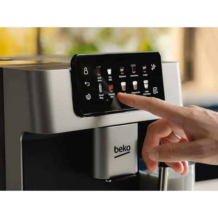 Beko CEG7348X, Kaffeevollautomat mit 18 Getränkemöglichkeiten, TFT-Farb-Touchscreen und Sprachsteuerung, Schwarz – Bild 6