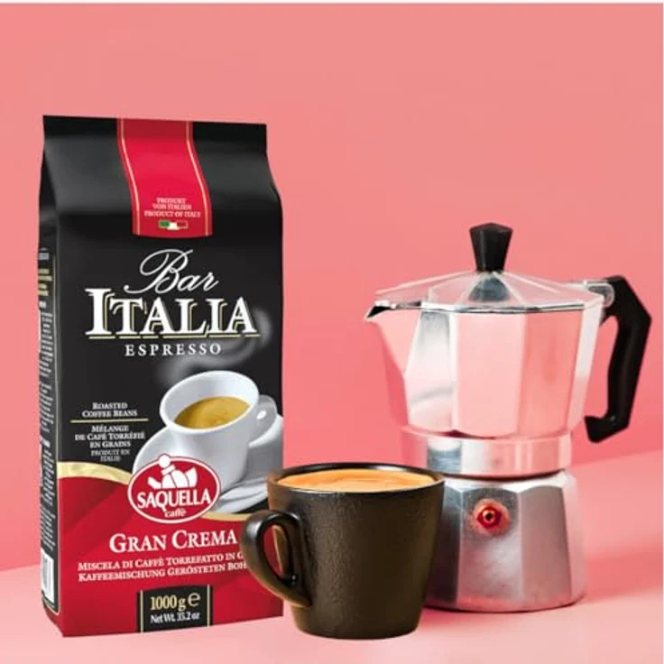 SAQUELLA Espresso Bar Italia Gran Crema 1kg, Kaffeebohnen – Bild 3