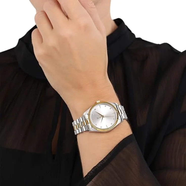 JOOP! Damen Armbanduhr Analog, Edelstahlarmband Silber, 10 bar wasserdicht, inklusive Geschenkbox, Modell 2039568 – Bild 2