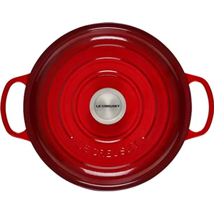 Le Creuset Signature Gusseisen Gourmet-Profitopf, Rund, Ø 26 cm, 2 l, Für alle Herdarten inkl. Induktion geeignet, Kirschrot – Bild 4