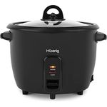 H.Koenig Reiskocher ORYZA8, Antihaftbeschichtete und spülmaschinenfeste Schüssel, 1,8L, Warmhaltefunktion, Abschaltautomatik, BPA-frei, Transparenter Deckel, Reislöffel & Messbecher, 700W