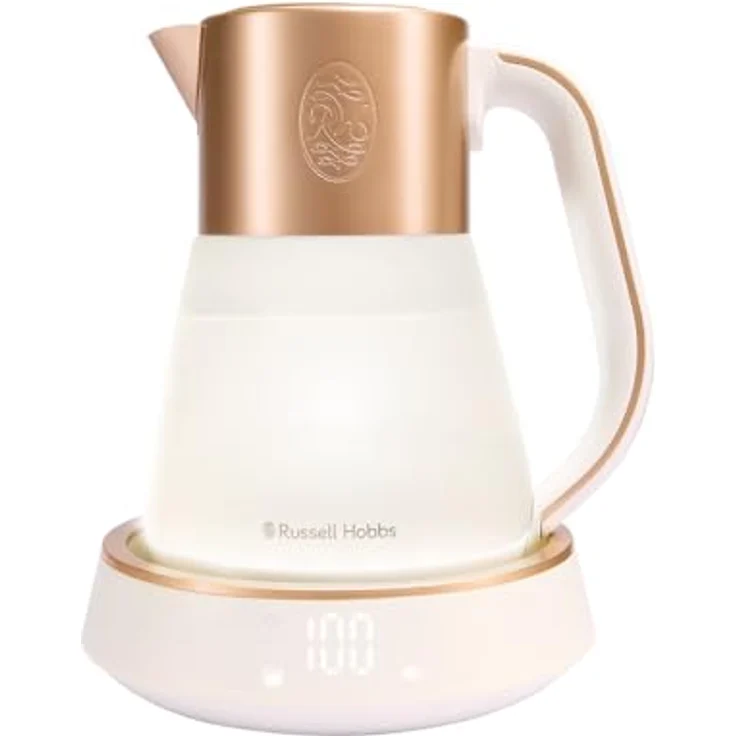 Russell Hobbs Wasserkocher Glas Calm [1,7L, Temperatureinstellung 40-100°, Innenbeleuchtung & beruhigende Klänge, Quiet-Boil-Technologie, Warmhaltefunktion, Digitaldisplay & Touch-Bedienung, 2400W] 27450-70 – Bild 1