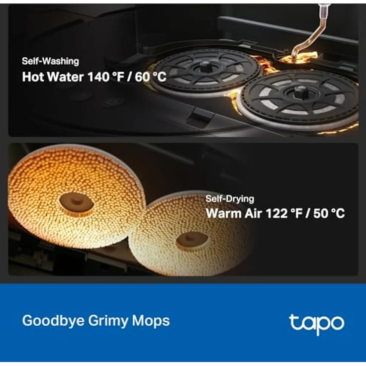 TP-Link Tapo RV50 Pro Omni, Roboterstaubsauger und Wischer mit 15.000 Pa Saugkraft, Antiverknotungsbürsten, Selbstentleerung, Schwarz – Bild 7