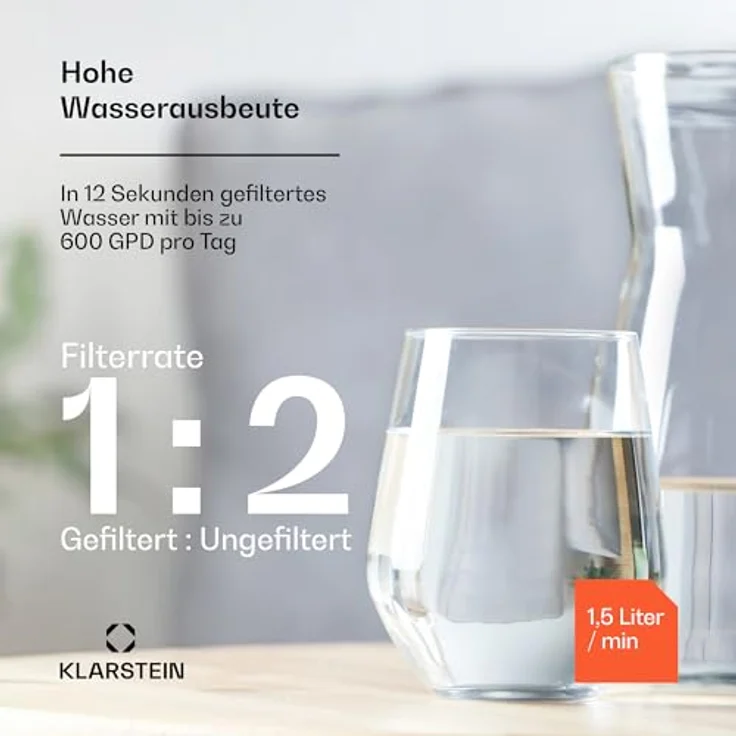 Klarstein Wasserfilter PureFina 600 RO-Filter Wasserfiltersystem, für Home Office, tankloses Design, weiß – Bild 3