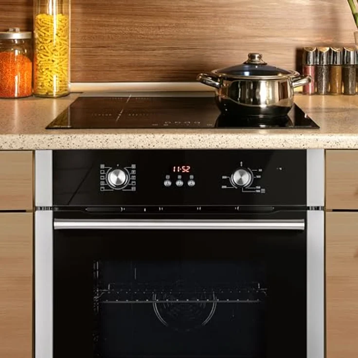 KKT KOLBE Autarkes Herdset BO8805SS & IH85900RL, 60cm Einbaubackofen mit Heißluft, 59cm Induktionskochfeld mit 4 Kochzonen, Automatik-Timer, 2-fach Wärmeschutzverglasung und Kindersicherung – Bild 2