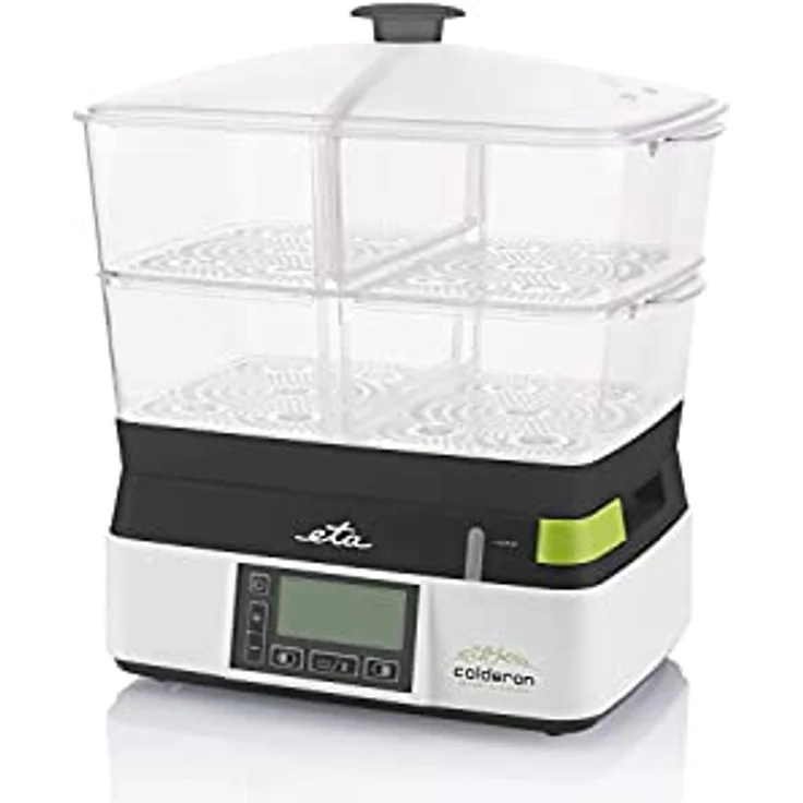 ETA Elektrische Dampfgarer Calderon 2 - 2 Transparente Behälter zum Kochen und 6 Automatische Programme für Gesunde Essenszubereitung, 11l – Bild 4