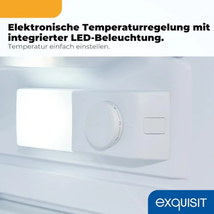 Exquisit KS516-4-HE-040D, Kühlschrank mit 109 l Nutzinhalt, elektronischer Temperaturregelung, niedrigem Geräuschpegel von 37 dB, in Weiß – Bild 4