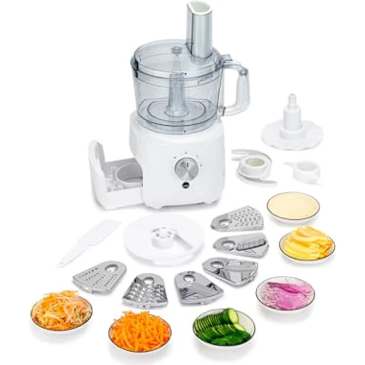 Wilfa Easy Food Processor, 1,2 Liter Universalzerkleinerer mit 6 verschiedenen Messern, 1.000 Watt, 2 Stufen + Pulse-Funktion, weiß – Bild 3