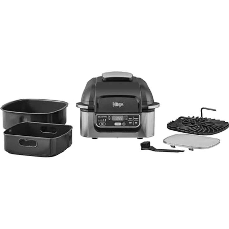 Ninja AG301EU Foodi Grill & Luftfritteuse, 4 Portionen, 1760 W, keramische Antihaftbeschichtung, schwarz – Bild 2