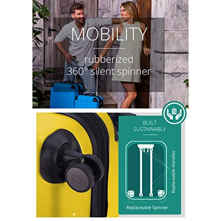HAUPTSTADTKOFFER - SPREE - Handgepäck Hartschalen-Koffer Trolley Rollkoffer Reisekoffer, 4 Doppel-Rollen, 55 cm, 42 L, Graphite – Bild 3
