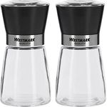 Westmark Gewürzmühlen-Set, Inhalt: 2 Mühlen, Mit Keramikmahlwerk, Glas/Keramik/Kunststoff, Transparent/Schwarz/Silber, 63552260