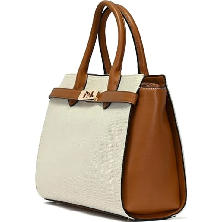 L.Credi Rea Shopper Tasche 33 cm, beige, 100% Polyester, Henkeltasche – Bild 4