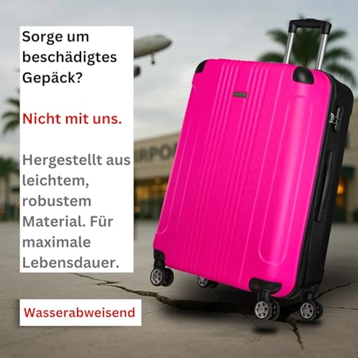 Nowi Lugano 4 Rollen Kofferset, 2-teilig, Schwarz, (70 l) – Bild 2
