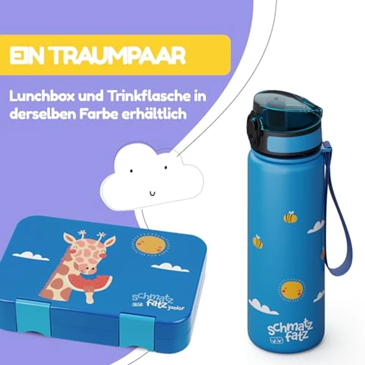 Klarstein Schmatzfatz Trinkflasche, auslaufsichere Kinderflasche 500 ml mit Fruchtaufsatz, BPA-frei, ideal für Kindergarten und Sport – Bild 6