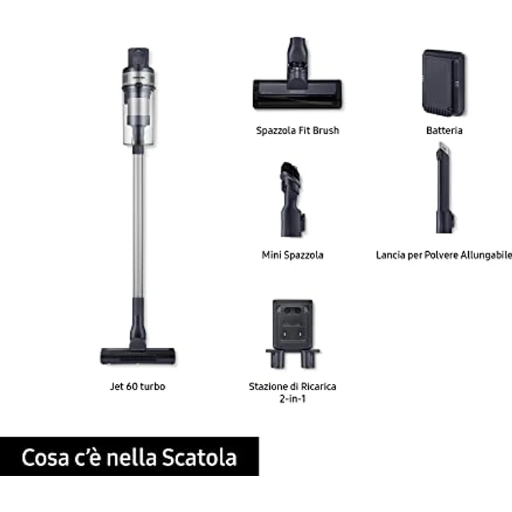 Samsung Aspirazione VS15A6031R1/ET, Samsung Jet 60 Turbo, Schwarz und Blau, 3 accessori – Bild 3