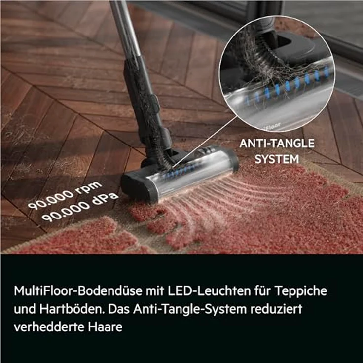 AEG Akku-Stielstaubsauger AP51UH18ST, 200 W, extra stark & kabellos, bis 50 Min. Laufzeit, keine Haarverwicklung – Bild 5