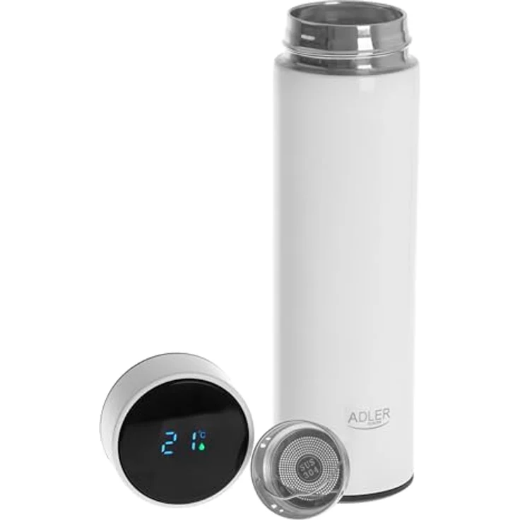 ADLER EUROPE AD4506W Thermobecher, Edelstahl Kaffee- und Teeflasche mit 473ml, heiß bis 8 Stunden, kalt bis 12 Stunden, Temperaturanzeige, Kaffeeseparator – Bild 5