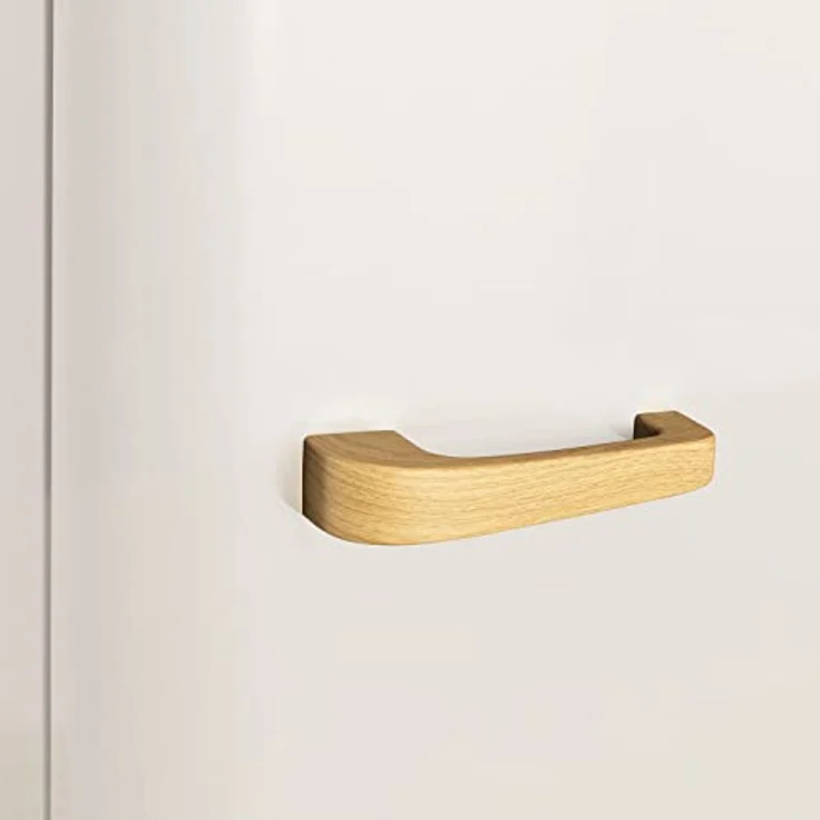 CREATE RETRO FRIDGE 150 WOOD, Kühlschrank mit Gefrierfach 281L in Cremeweiß, 3 Ablagen, niedriger Energieverbrauch, 150cm, Temperaturregelung – Bild 4
