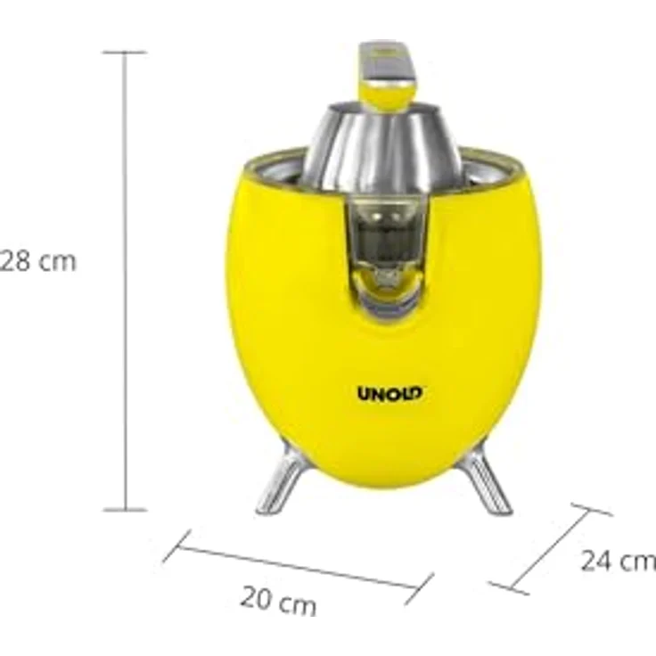 Unold 78132 Power Juicy Yellow Zitruspresse, 300W, zwei unterschiedlich große Kegel, Kunststoff, Edelstahl, gelb – Bild 2