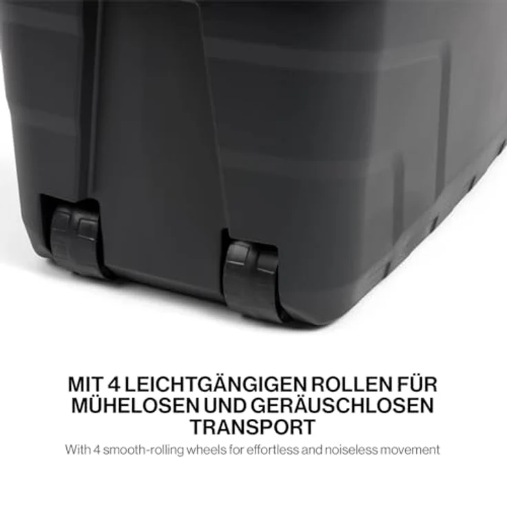 Kreher XXL Transportbox/Kissenbox mit 145 Liter Fassungsvermögen und vier Rollen! Abnehmbarer und abschließbarer Deckel, Nässe-geschützt und in robuster Ausführung! 93 x 53 x 46 cm! - Preisvergleich – Bild 4