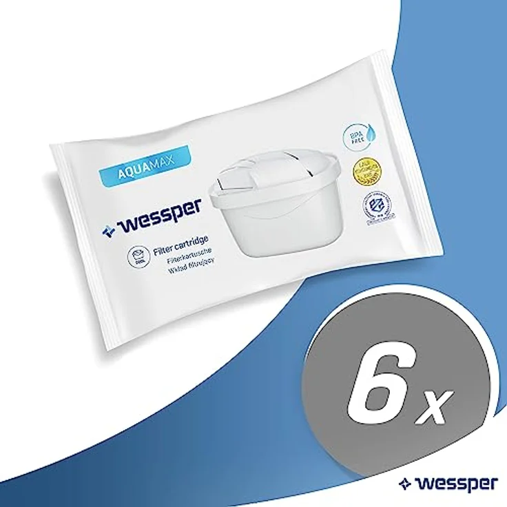 Wasserfilter für Brita Maxtra Plus | 6 Pack Maxtra+ Kartuschen Amazon Brita Wasserfilter Filter mit Aktivkohle und Lonenaustauscherharz | Passt zu Brita Marella, Maxtra Wasser Kanne – Bild 2
