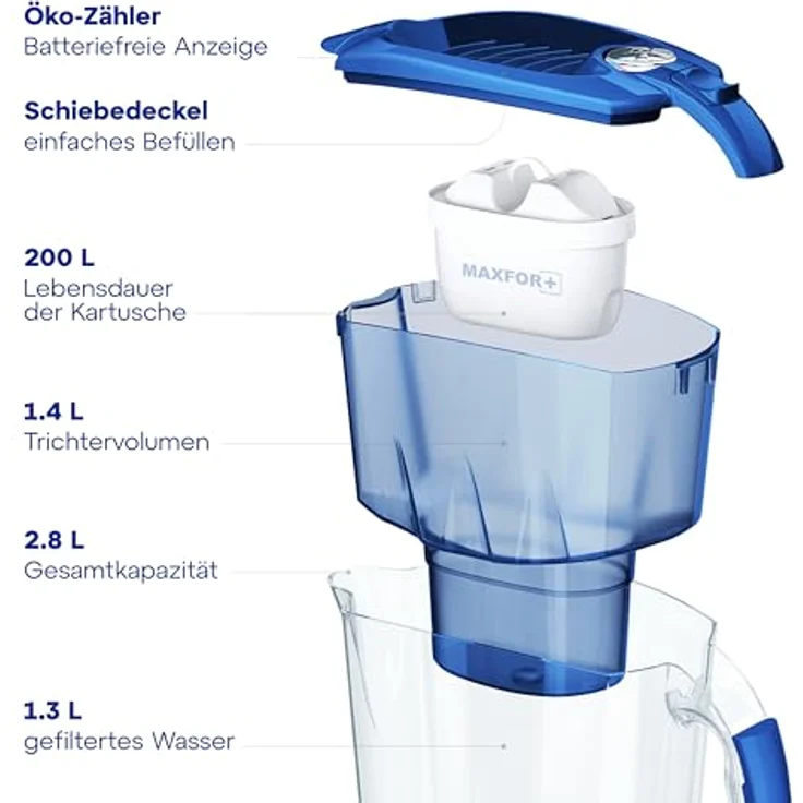 AQUAPHOR Amethyst MAXFOR+ Wasserfilter, Kunststoff, Kobaltblau, 25.5 – Bild 5