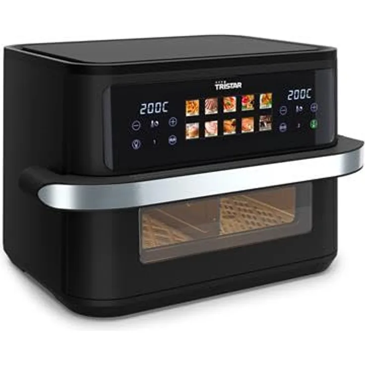 Tristar FR-9078, Dualzone Flex Airfryer Doppel-Heißluftfritteuse mit 10 Litern Kapazität, 2800 Watt Leistung und digitalem Bedienfeld