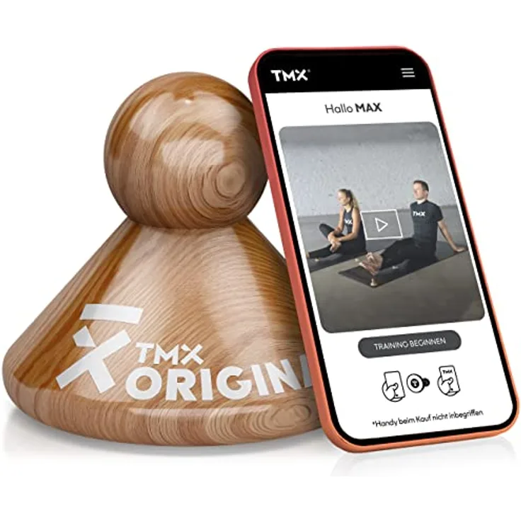 TMX® TRIGGER ORIGINAL – Triggerpunkt Drücker für muskuläre Schmerzen | Made in Germany | Akupressur-Massage für die Eigenbehandlung von Verspannungen | Echtholz Buche - Natur
