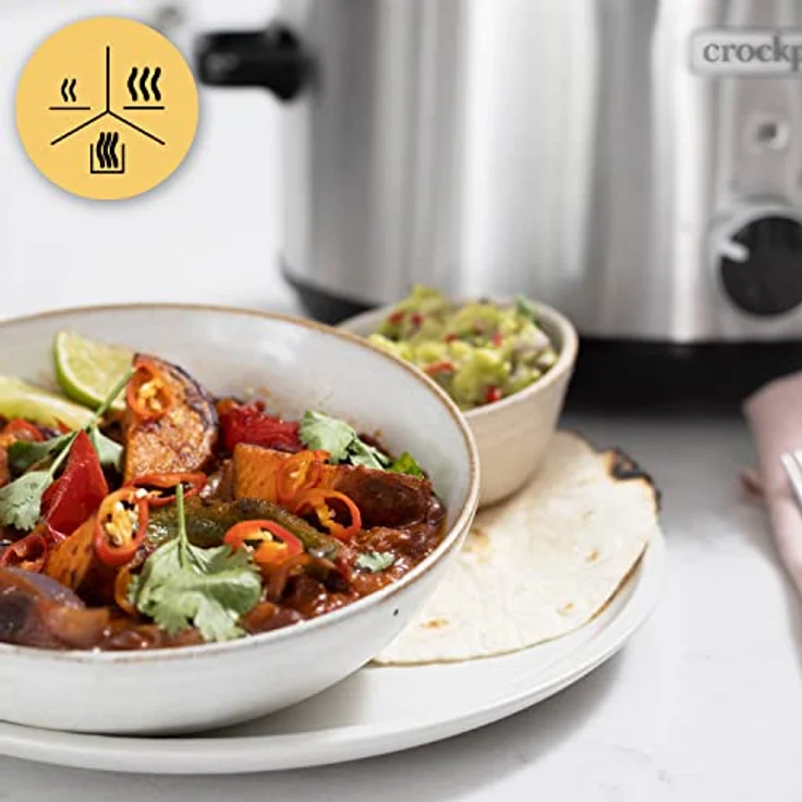 Crockpot Schongartopf | 3,5 Liter (3-4 Personen) | Behälter zum Bräunen von Fleisch und Gemüse | Edelstahl [CSC085X] – Bild 4