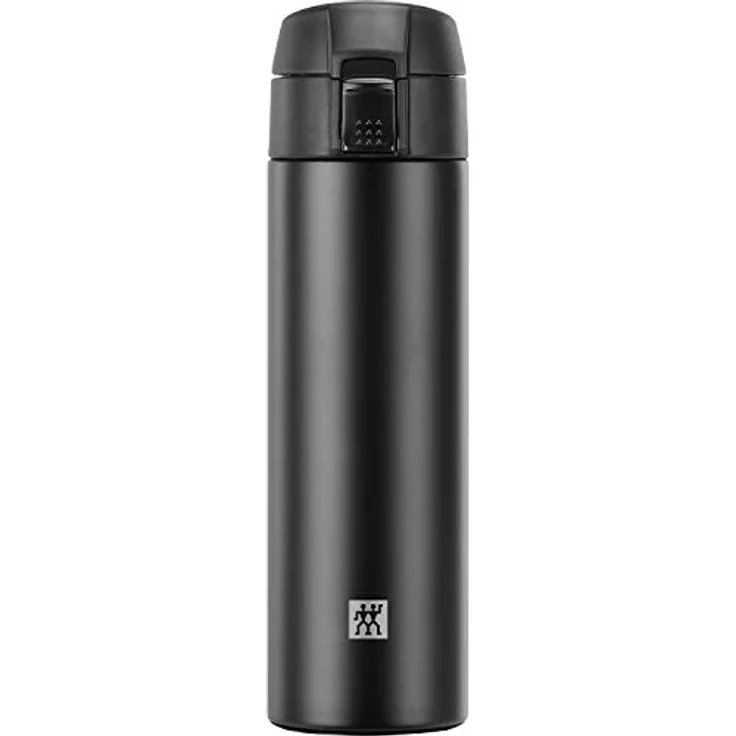 ZWILLING Thermo Thermoflasche, Reisebecher, Doppelwandisolierung, Sicherheitsverschluss, 450 ml, Höhe: 22,8 cm, Schwarz – Bild 1