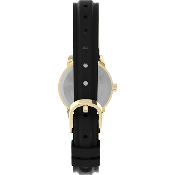 Timex Easy Reader Damen-Armbanduhr, 25 mm, schwarzes Lederarmband, Quarzwerk mit INDIGLO Beleuchtung, wasserdicht bis 30 m – Bild 3