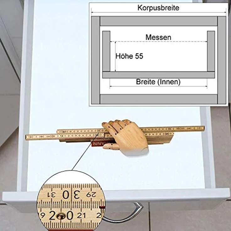 SO-TECH® Besteckeinsatz ORGA-BOX I, oriongrau, mit Anti-Rutsch-Beschichtung, 519 x 473 mm für 60er Schrank – Bild 3