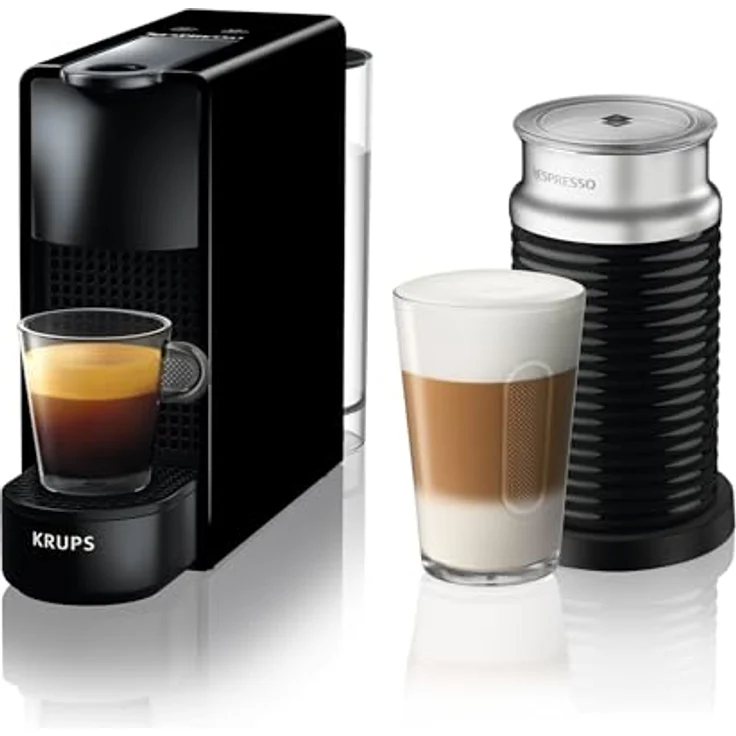 Krups Nespresso Essenza Mini XN1118 Kaffeekapselmaschine (1310 Watt, 0,7 Liter, 19 bar, inklusive Aeroccino Milchaufschäumer) schwarz – Bild 2