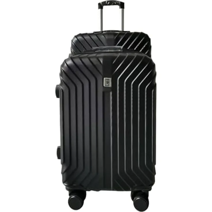 NTK-Collection Mabell, Hartschalenkoffer 2er-Set in Schwarz, M (50-90 l) und L (90-115 l), mit Zahlenschloss und Rollen