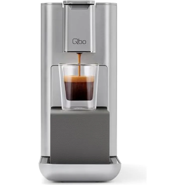 Tchibo Qbo ICONIC Premium Kapselmaschine, 19 Bar PressBrew™ Brühtechnologie, inklusive 16 Kaffeekapseln, Grau – Bild 2