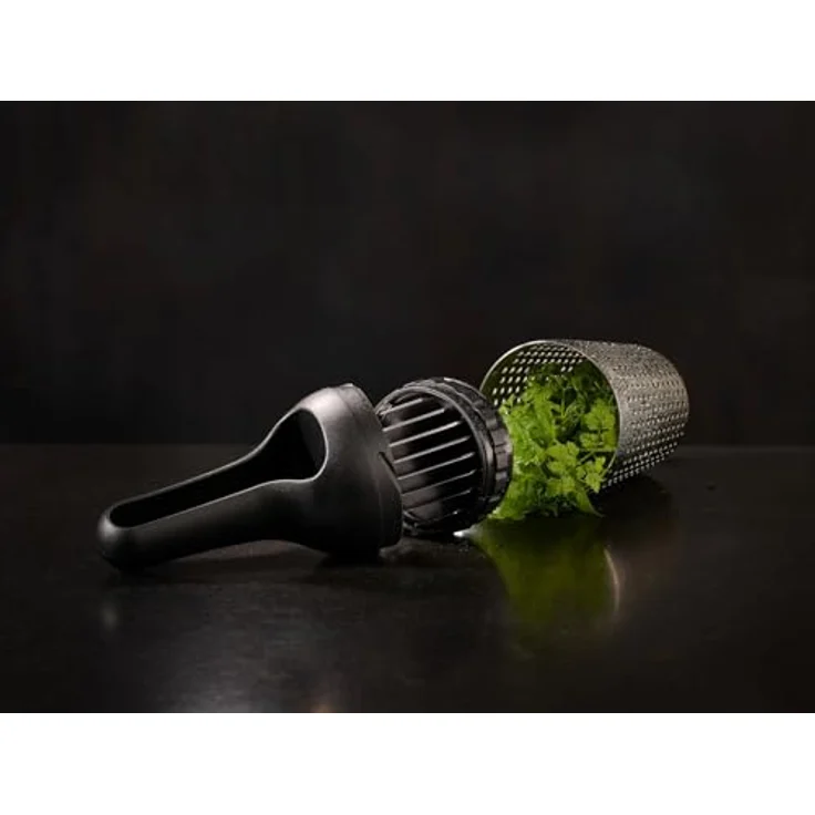 RÖSLE Salatschleuder, Kräuterdusche mit Wiegemesser, Kräutermesser, spülmaschinengeeignet – Bild 3