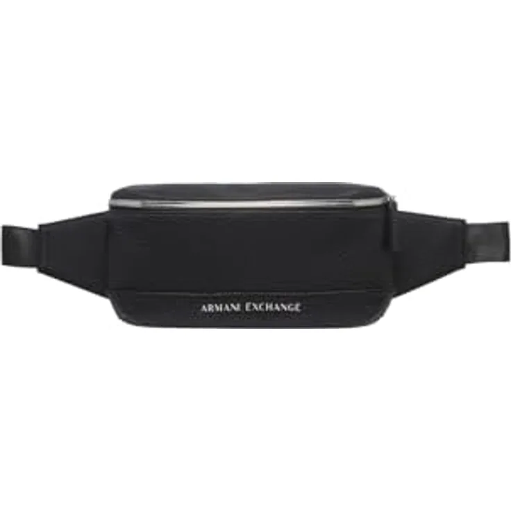 ARMANI EXCHANGE MAN FLAT WAISTBAG, Umhängetasche für Herren aus synthetischem Kunsteleder mit großem Brand Logo, einfarbig