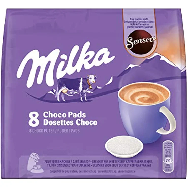 Senseo Milka Choco Pads 2er Set, Schokoladengetränk, Kakaogetränk, Kaffeepads, 2 x 8 Pads - Portionen – Bild 5