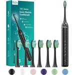 Elektrische Zahnbürste Schallzahnbürste für Erwachsene und Kinder - YteaTh Eine Ladung für 180 Tage Zahnbürste Elektrisch, Shcall Electric Toothbrush Mit 6 Ersatzbürsten, 5 Putzmodi, Timer