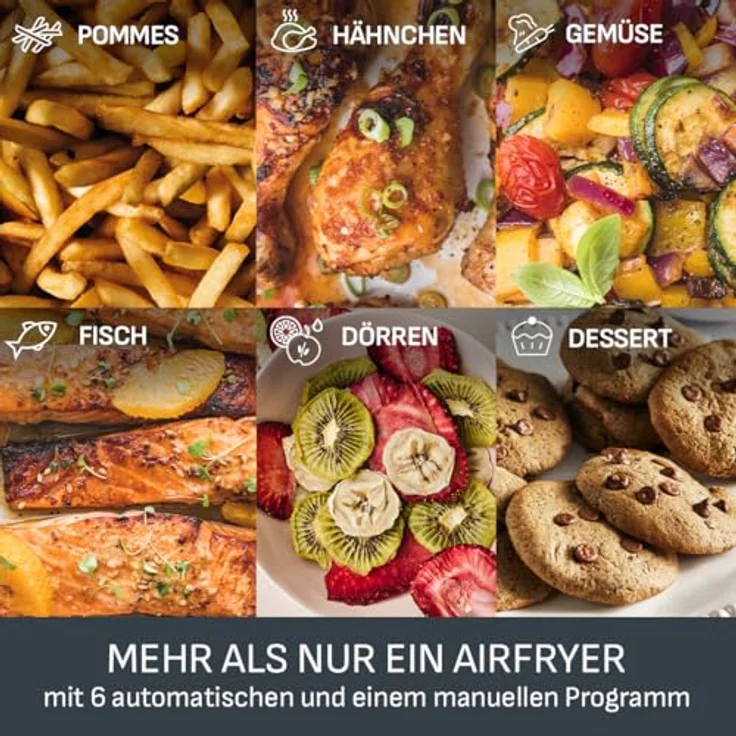 Tefal Dual Easy Fry XXL, Heißluftfritteuse mit 11 L, zwei Kammern, 7 Programme, Extra-Crisp-Technologie, spülmaschinenfest – Bild 8
